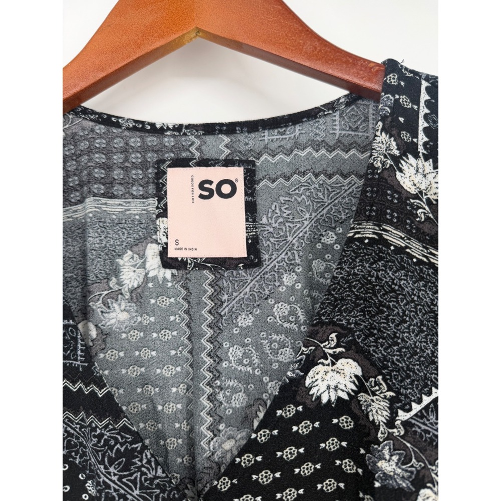 SO Juniors Dress Small Y2K Boho Whimsigoth Patchwork Retro Paisley Festival - Picture 3 of 12